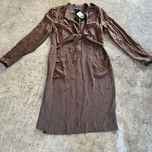 Brown Long Sleeve Dress size 42  NEW